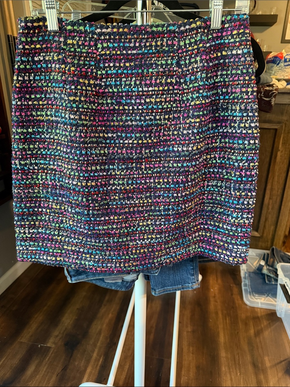 Loft Multicolor Tweed Mini Skirt - Textured Bouclé Mini
